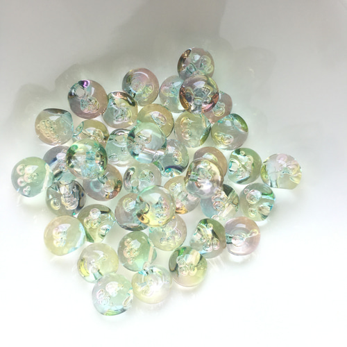 送料無料】6ミリ オーロラ シャボン玉 バブル 鈴丸ビーズ スズマル 8粒  