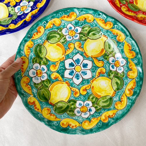 イタリア 手描き 皿-