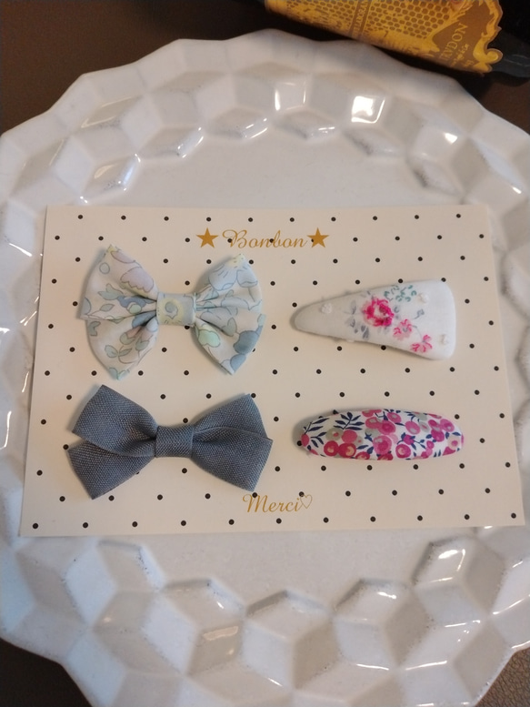 ヘアクリップ パッチンピン フランス生地 リバティ ベビー キッズ 雑貨  