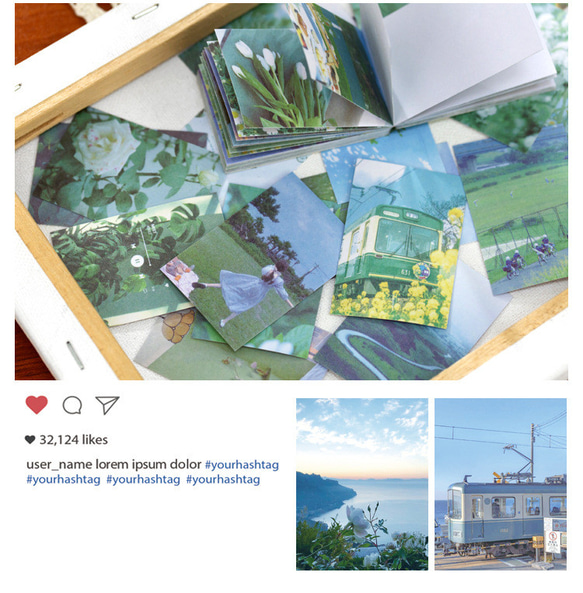 特価商品　5種　シール　ステッカー　コラージュ　風景　写真シール　フォトシール　海外　豆本　インスタ風 6枚目の画像