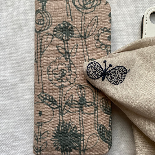 11-3 iPhone他、全機種対応 手帳型ケース ミナペルホネン letter of