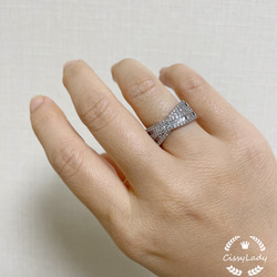 新作　シルバー　高品質ストーン　CZダイヤ　クロス　指輪　リング　ring フリーサイズ　 6枚目の画像