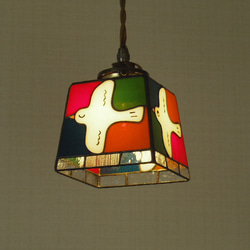 レトロカラーの鳥さんランプ（受注制作品です） ＋ペンダント灯具 1枚目の画像
