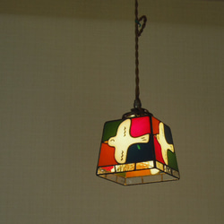 レトロカラーの鳥さんランプ（受注制作品です） ＋ペンダント灯具 3枚目の画像
