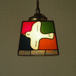 レトロカラーの鳥さんランプ（受注制作品です） ＋ペンダント灯具 10枚目の画像