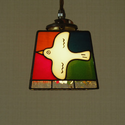 レトロカラーの鳥さんランプ（受注制作品です） ＋ペンダント灯具 13枚目の画像