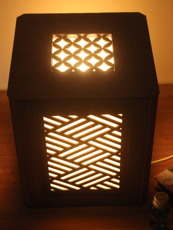 アロマランプ大　和ー菱大　 LEDの灯りで香るランプ　ディフューザーアロマストーンアロマポット 7枚目の画像