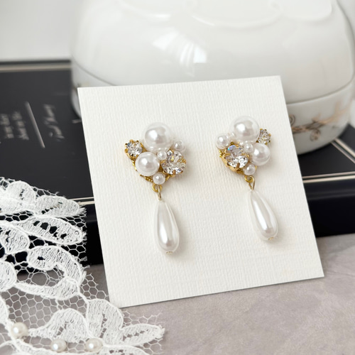 ❇美品❇　ゴールド　ピアス　パール　結婚式 楽天市場】【送料無料】ブライダルピアス ウェディングイヤリング