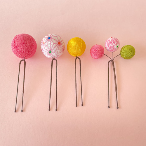 七五三♪まんまる和玉のかんざし＊浴衣や髪飾りのちょい足しにも