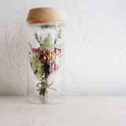 fleur message「お名前のイメージから束ねた花束」ガラス瓶の光る植物標本(直径8cm×高さ17.5㎝) 6枚目の画像