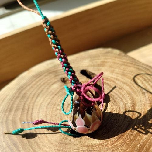 雫の世界 とんぼ玉 根付 ガラス 帯飾り 赤銅色 和装小物（帯・半襟