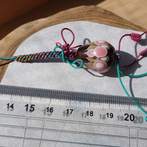 雫の世界 とんぼ玉 根付 ガラス 帯飾り 赤銅色 和装小物（帯・半襟