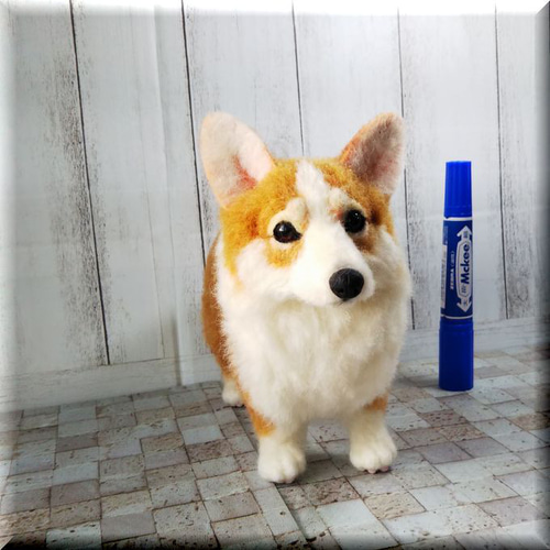 羊毛フェルト 犬 ウェルシュ・コーギー コーギー 犬フィギュア 羊毛