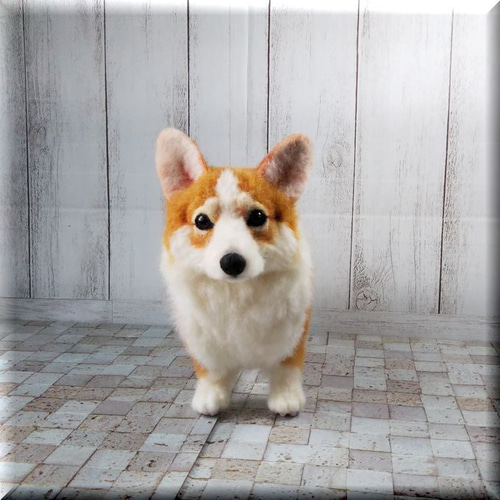 羊毛フェルト 犬 ウェルシュ・コーギー コーギー 犬フィギュア
