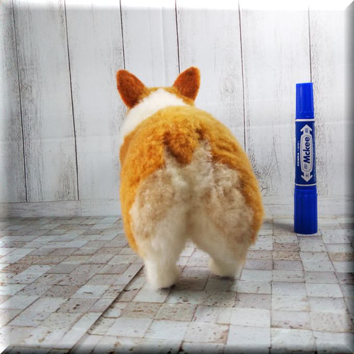 羊毛フェルト 犬 ウェルシュ・コーギー コーギー 犬フィギュア