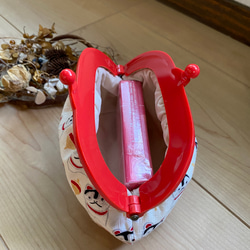 【受注製作】こま犬×赤プラスチックがま口　　タバコケース　シガレットケース　iQOSケース　手ピカジェルも入ります 7枚目の画像