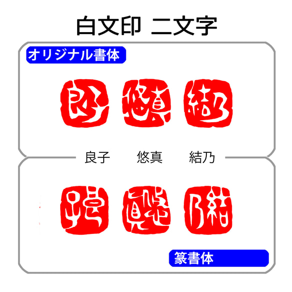 石のはんこ 篆刻 漢字２～３文字落款印 10㍉12㍉角 篆書体 白文印 朱文印 オーダーメイド篆刻 手彫り 2024年 3枚目の画像