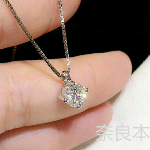 新品未使用一粒 ダイヤモンドしろがねのネックレス1.0t ネックレス 