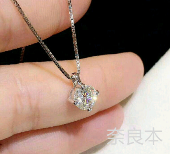新品未使用一粒 ダイヤモンドしろがねのネックレス1.0t ネックレス 