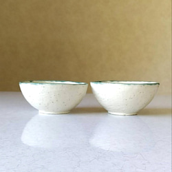 陶のお茶碗・小鉢【エメラルドグリーンの涼やかシリーズ】 6枚目の画像