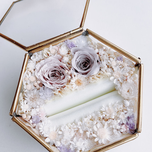 ♫プリンセスアロマストーン＋ケース セピア色の写真・約束のとき】リングピロー・プリザーブド