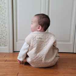 ＆mum イブル スリーパー 赤ちゃん 新生児 ベビー 着脱しやすい 両開き リーフ刺繍《出産祝い/名入れ》 7枚目の画像