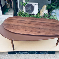 こたつテーブル変形ウォールナット150日本製・ヒーター付き 4枚目の画像