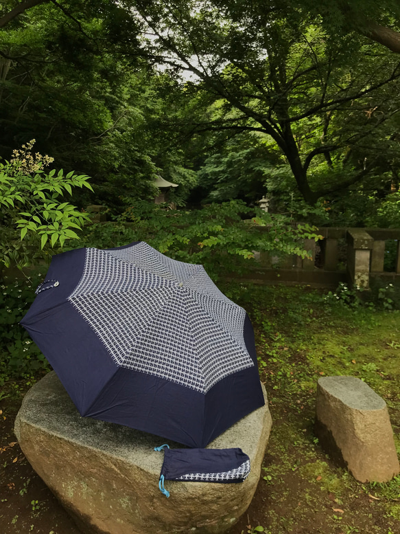 浴衣リメイク紳士用大きめ日傘 1枚目の画像