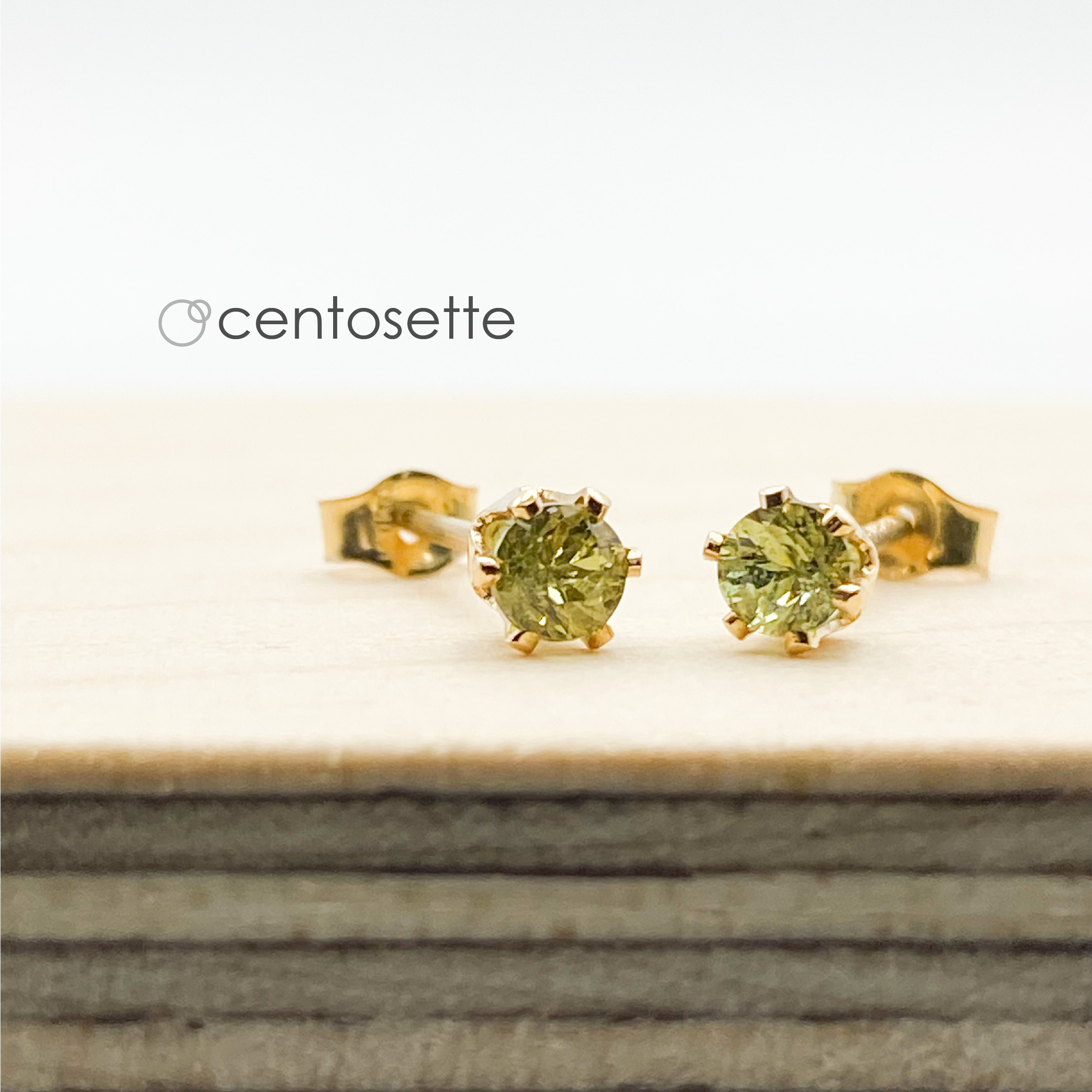 【再販】希少☆デマントイドガーネット14KGF6本爪スタッドピアス/サージカルステンレス・SV925・イヤリング金具変更