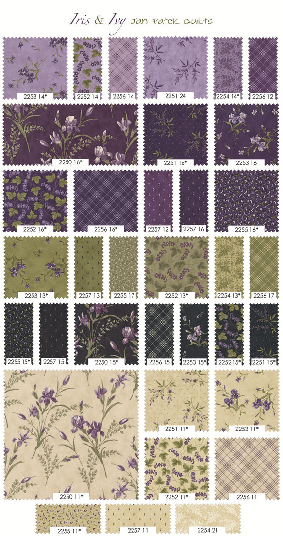 「Iris & Ivy」moda Charm Pack (カットクロス42枚）Jan Patek Quilts 2枚目の画像