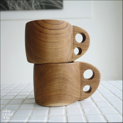 チークカップbutterfly コーヒーカップ 木のコップ マグカップ 木製カップ ティーカップ 木製食器 ナチュラル 4枚目の画像