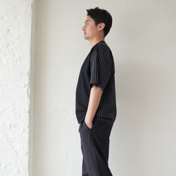 Morino Gakko 男襯衫對接 T 卹（黑色） 第9張的照片