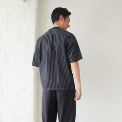 Morino Gakko 男襯衫對接 T 卹（黑色） 第8張的照片
