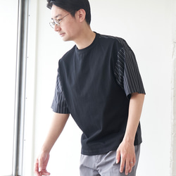 Morino Gakko 男襯衫對接 T 卹（黑色） 第1張的照片