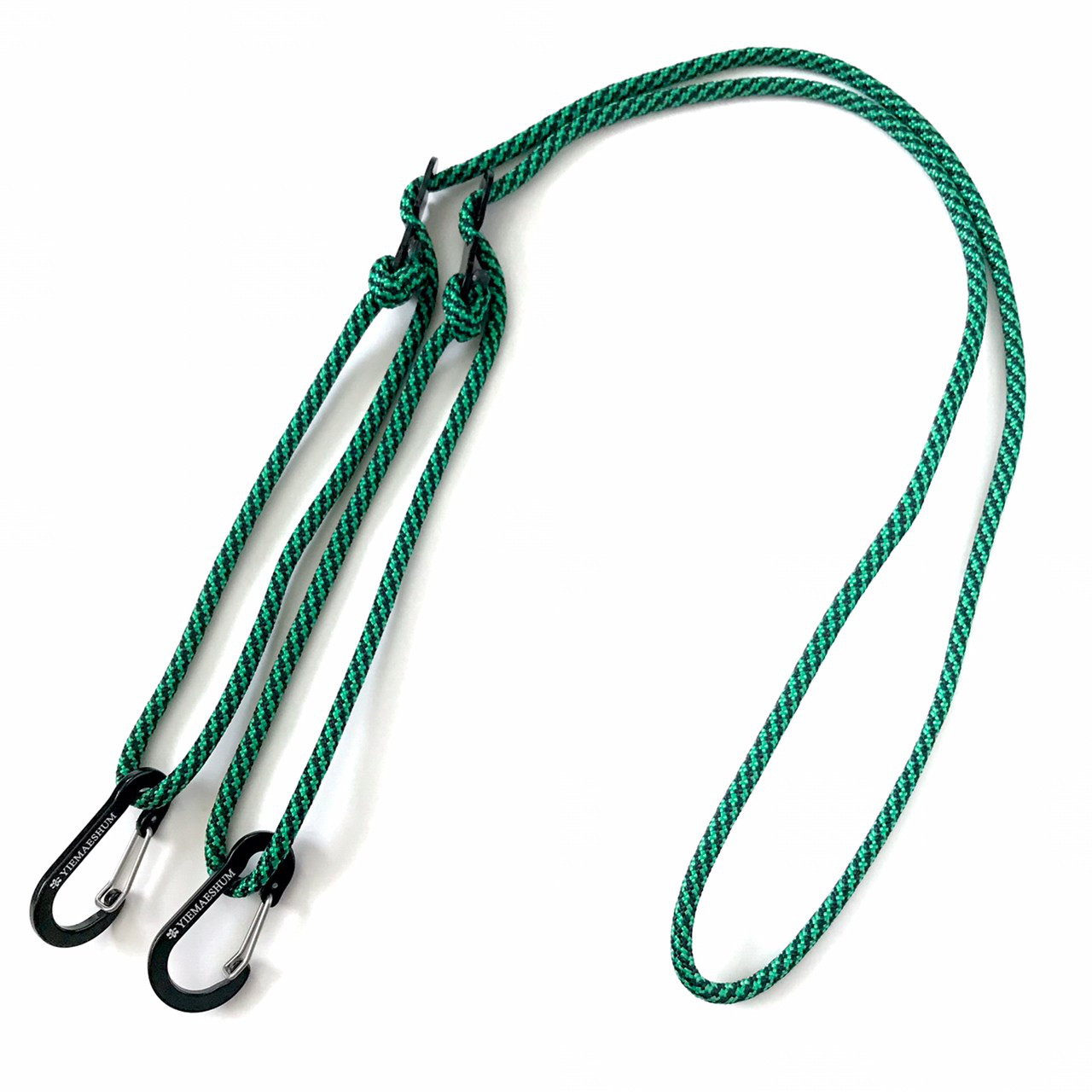 パラコード製青緑ストラップ パラコード製ショルダーストラップ（緑・黒色・太さ5mm）送料込価格