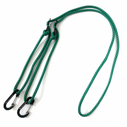 パラコード製青緑ストラップ パラコード製ショルダーストラップ（緑・黒色・太さ5mm）送料込価格