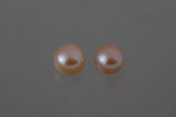 淡水パール　片穴ルース　ボタン型ポテト　パープルピンク　7mm前後 AA級品 商品番号5307AA 1枚目の画像