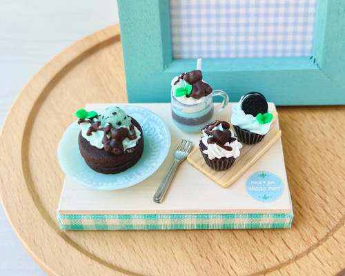 ミニチュアチョコとケーキセット ミニチュア＊チョコミントセット その他インテリア雑貨 roco＊jam 通販