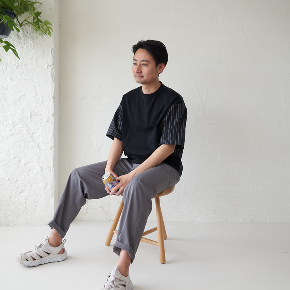 Morino Gakko [男士 L 碼褲子] 夏季褲子 (灰色) 第4張的照片