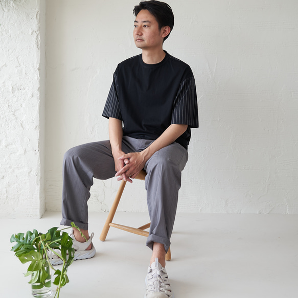 Morino Gakko [男士 L 碼褲子] 夏季褲子 (灰色) 第12張的照片