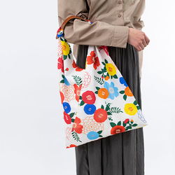 Azuma 手提包 -Spring Camellia- 100% 棉（有機棉）Azuma 包，帶長手柄，可用作環保包 第13張的照片