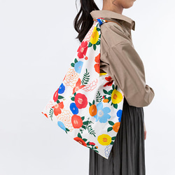 Azuma 手提包 -Spring Camellia- 100% 棉（有機棉）Azuma 包，帶長手柄，可用作環保包 第14張的照片