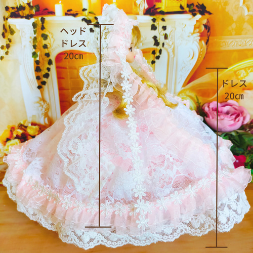 リカちゃん ドレス ピンク 人形服 ドール服 2wey ♡アリス