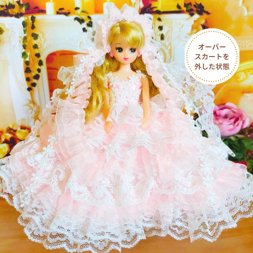 リカちゃん ドレス ピンク 人形服 ドール服 2wey ♡アリス