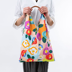 Azuma Tote ~彩虹山茶花~ 100% 棉（有機棉） Azuma 長手柄包，可用作環保袋 第10張的照片