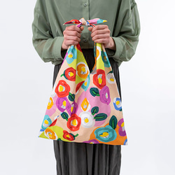 Azuma Tote ~彩虹山茶花~ 100% 棉（有機棉） Azuma 長手柄包，可用作環保袋 第5張的照片