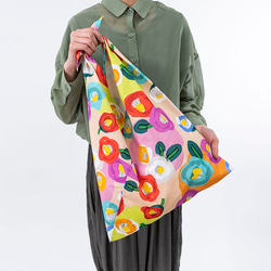 Azuma Tote ~彩虹山茶花~ 100% 棉（有機棉） Azuma 長手柄包，可用作環保袋 第6張的照片