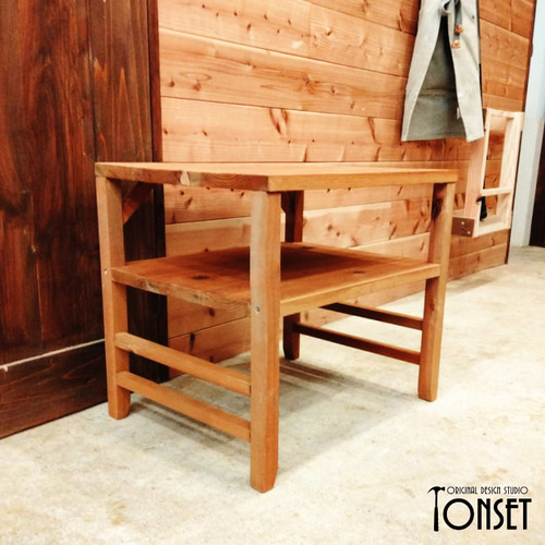 テレビ＆レコーダー用サイドデスク オークcol. サイドテーブル 工房  