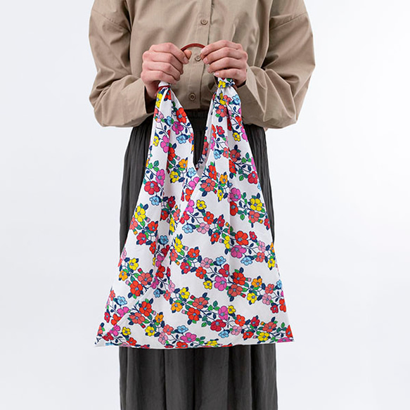 Azuma 手提包 - Irodori Camellia - 100% 棉（有機棉）Azuma 包，帶長手柄，可用作環保包 第9張的照片