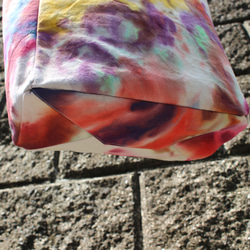 [受注制作]TIE-DYE TOTE BAG-タイダイ染トートバッグ【A4】 5枚目の画像